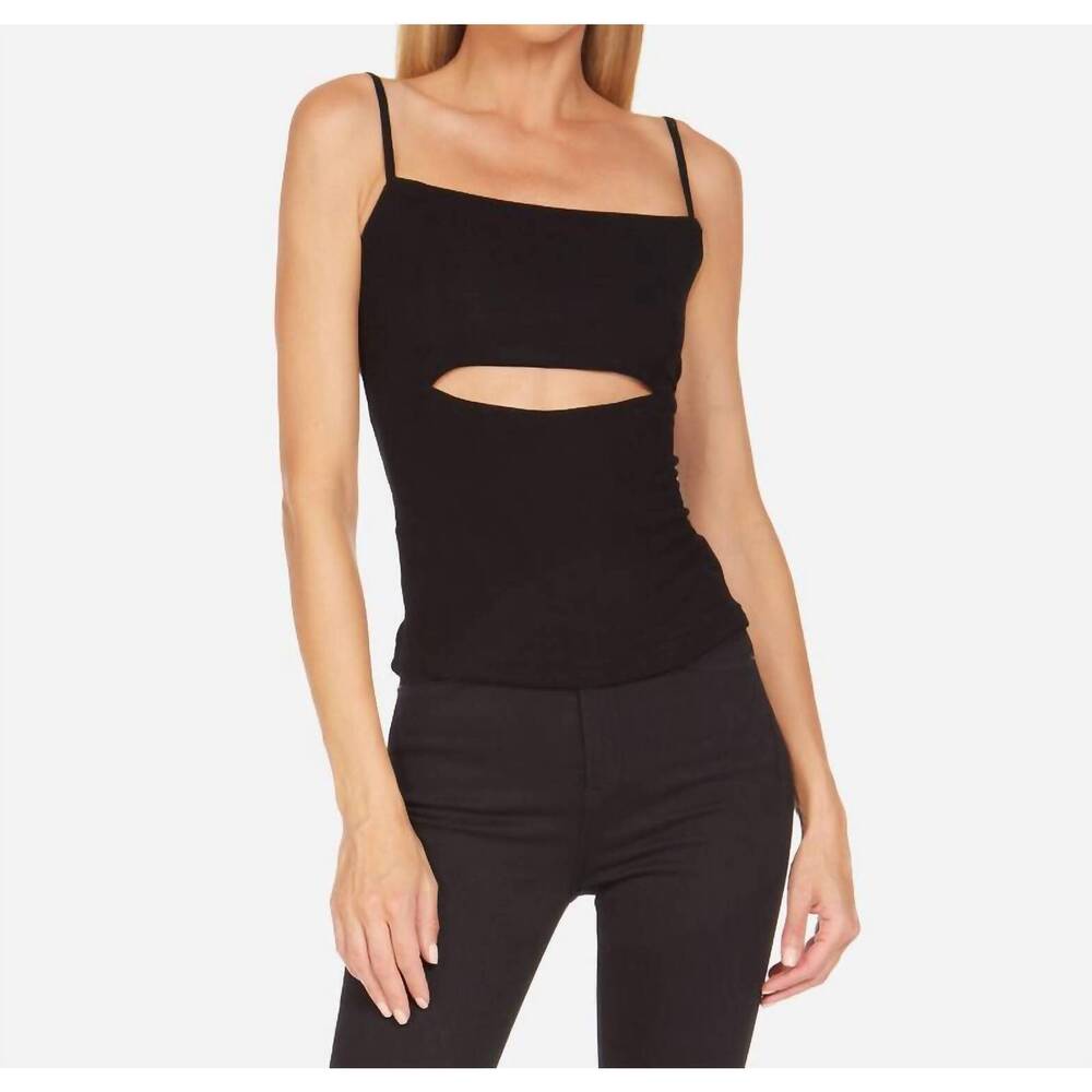 NEW MICHAEL LAUREN lonza spaghetti cut out top in black - Picture 1 of 2